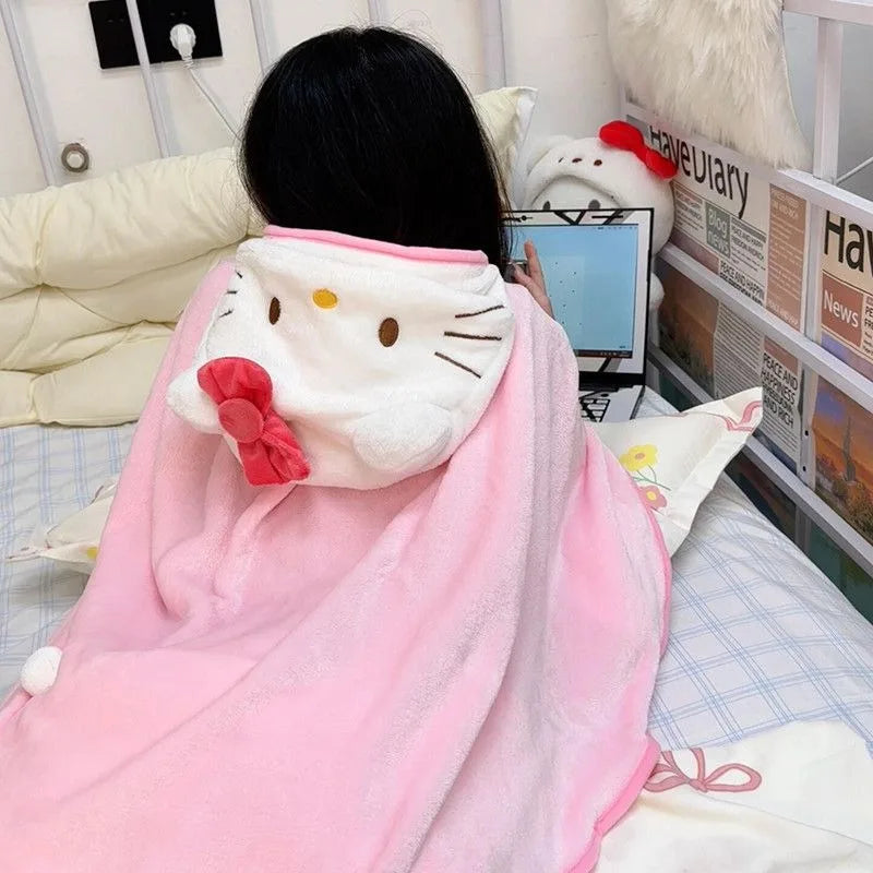 Hello Kitty Sanrio soft throw blanket bedroom decor product photo