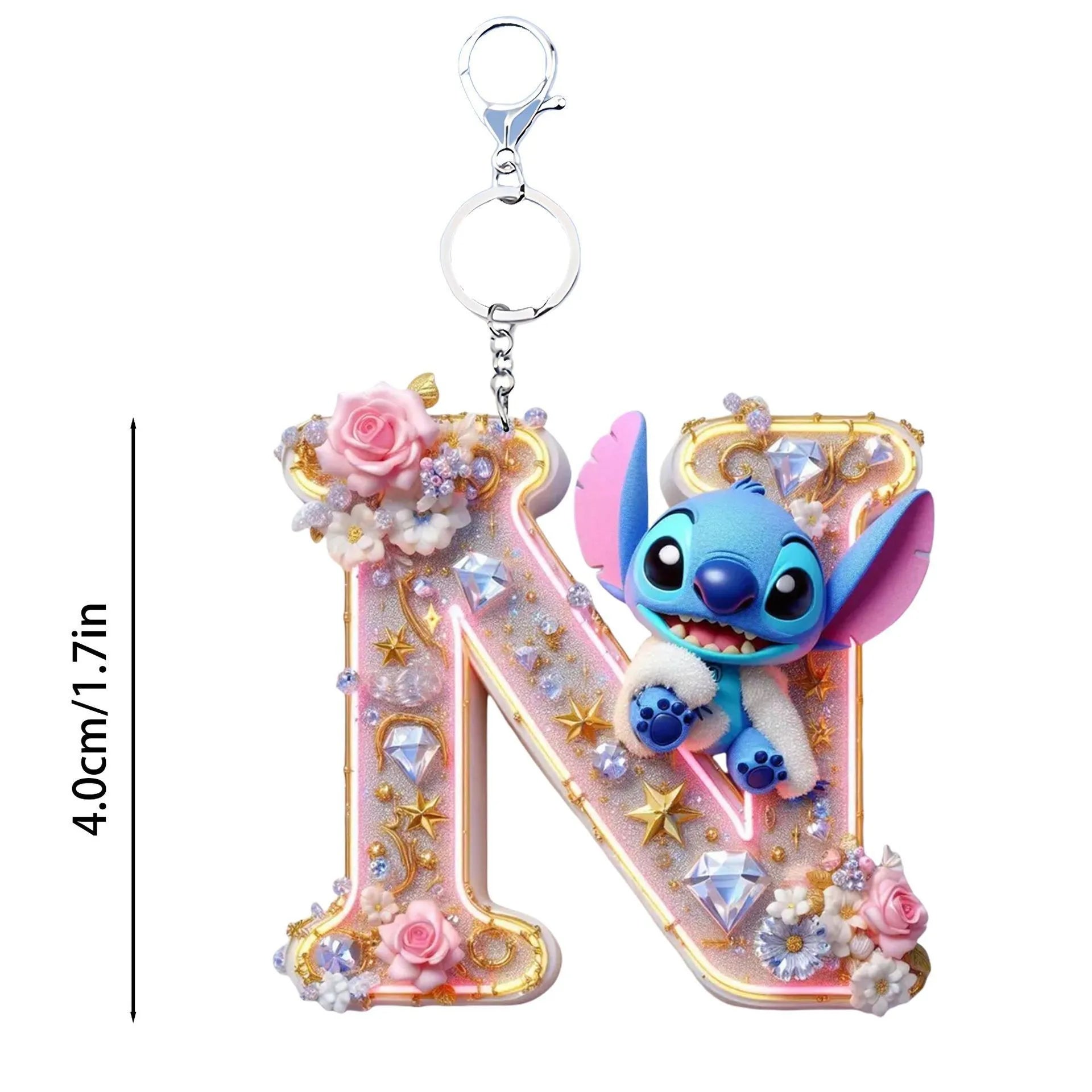 Schlüsselanhänger mit Anfangsbuchstabe, niedlicher Acryl-Alphabet-Charm für Taschen & Schlüssel