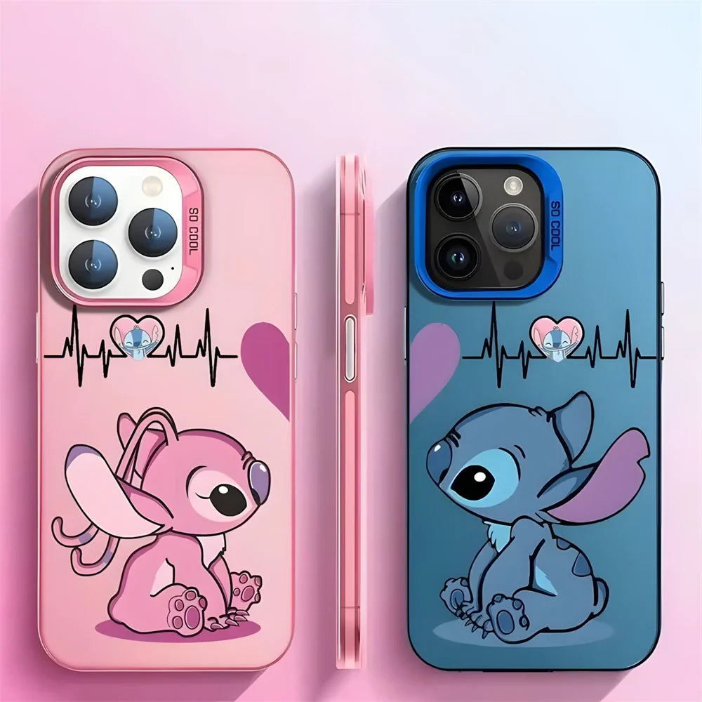 Bonita funda de Stitch para iPhone, carcasa protectora de dibujos animados, a prueba de golpes