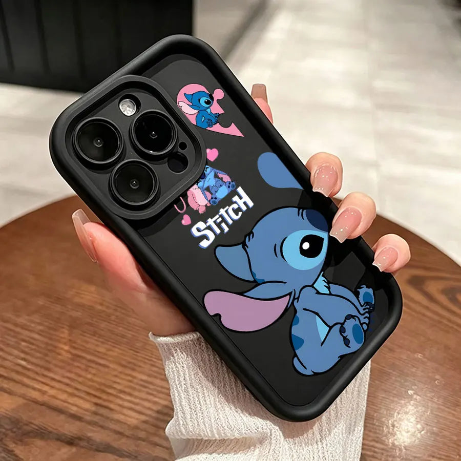 Shockproof Stitch iPhone case with cute heart couple design