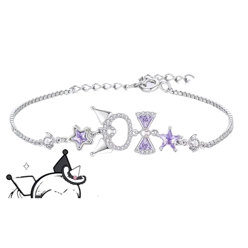 Kuromi bracelet star devil charm jewelry front view