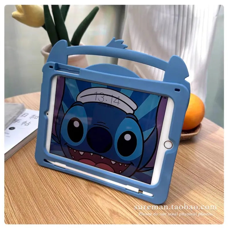 Kawaii Stitch iPad protective case with silicone cover and stand