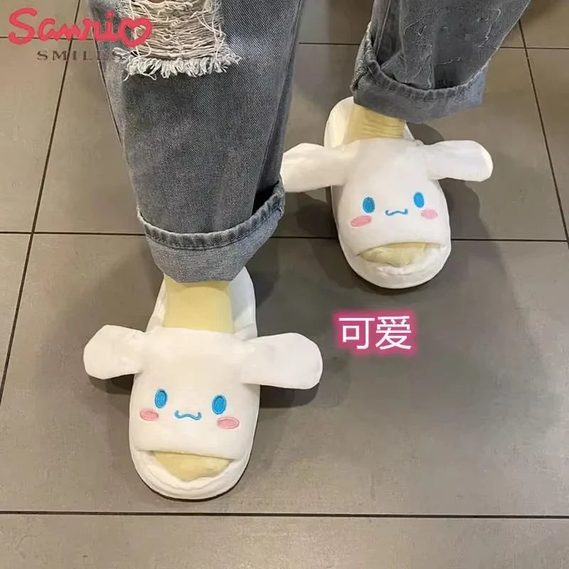 Kuromi character slippers soft fabric upper close up