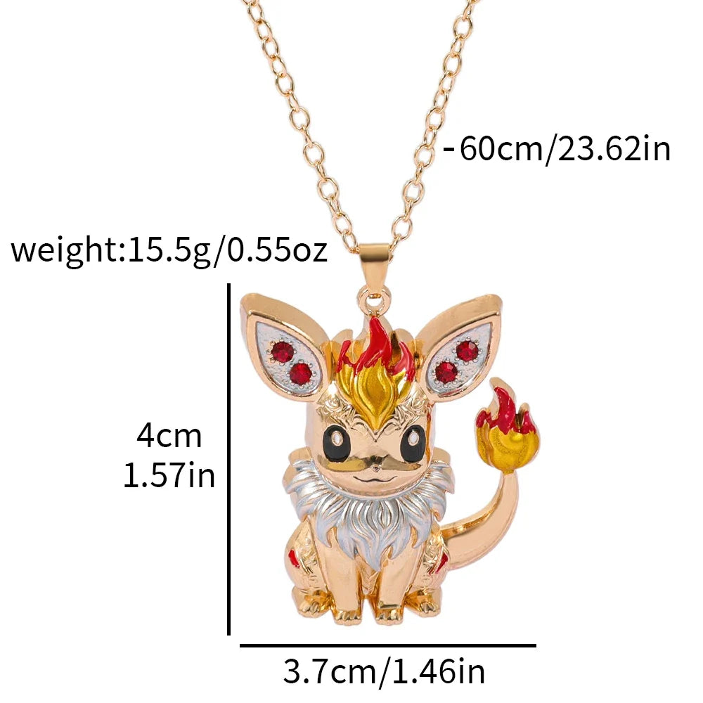 Pokémon inspired Pikachu Charmander Bulbasaur necklace