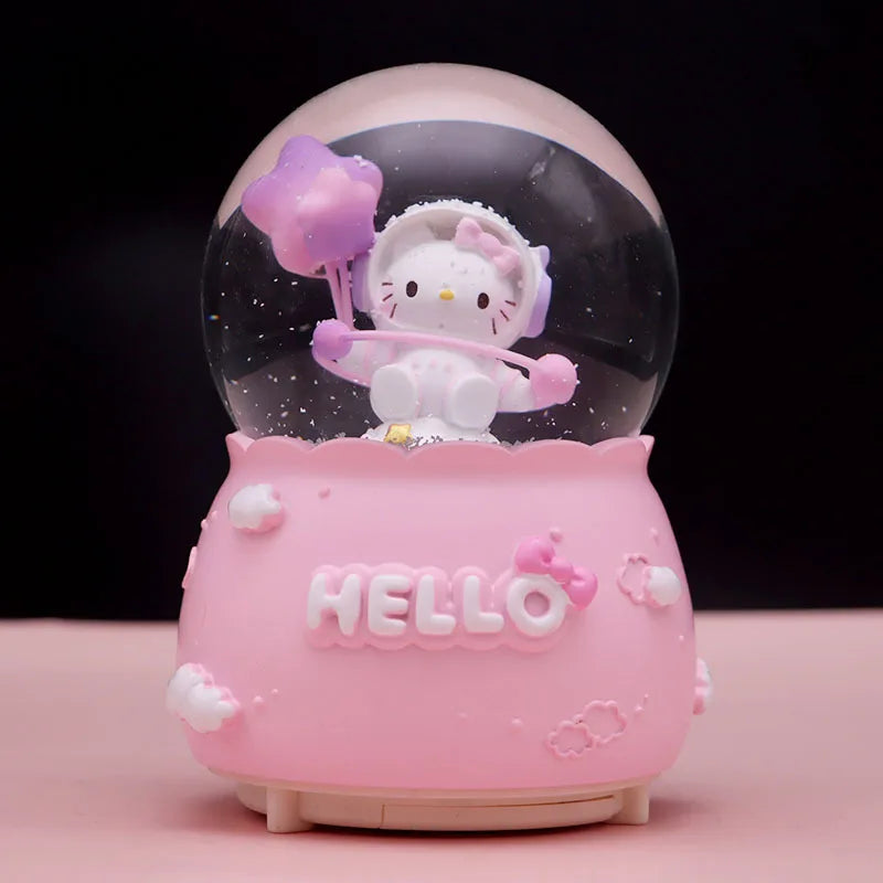 Kitty crystal ball music box pink star moon home decor product photo