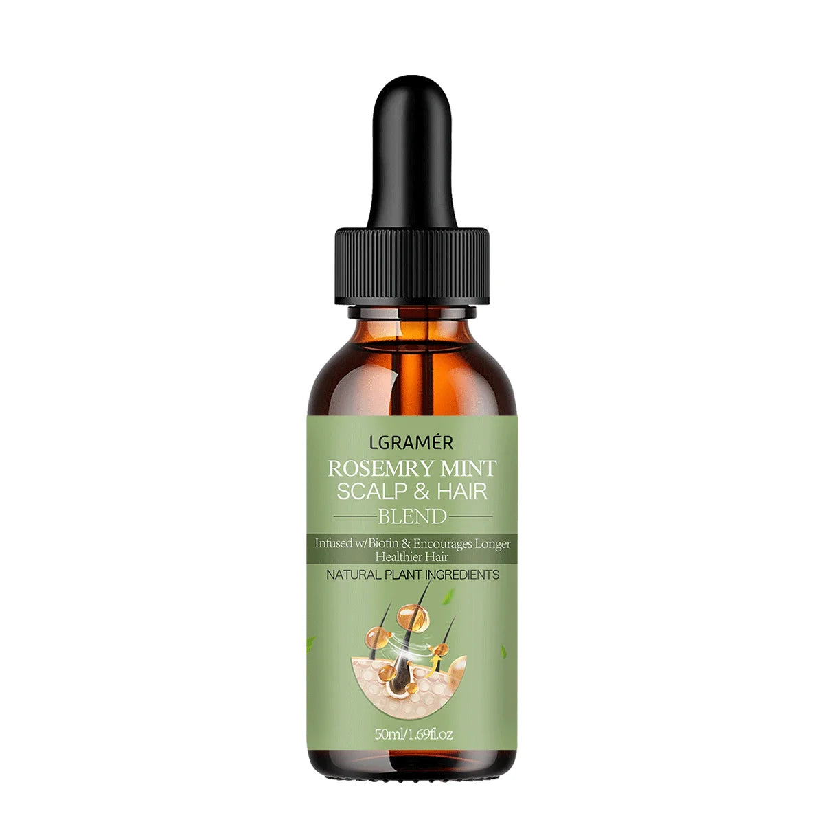 Rosemary Mint Hair Growth Oil with Biotin – Scalp Strengthening & Hair Loss Treatment