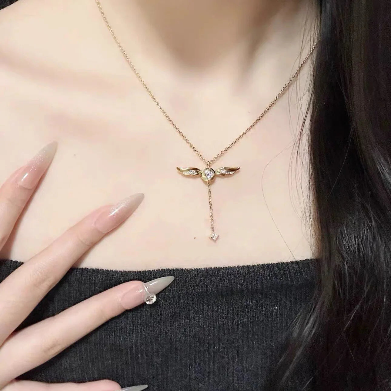 Goldene Engelsflügel Halskette Harry Potter Schnatz Anhänger Geschenk