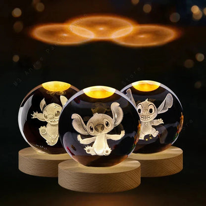 Stitch Crystal Ball Night Light Cute LED Decorative Lamp