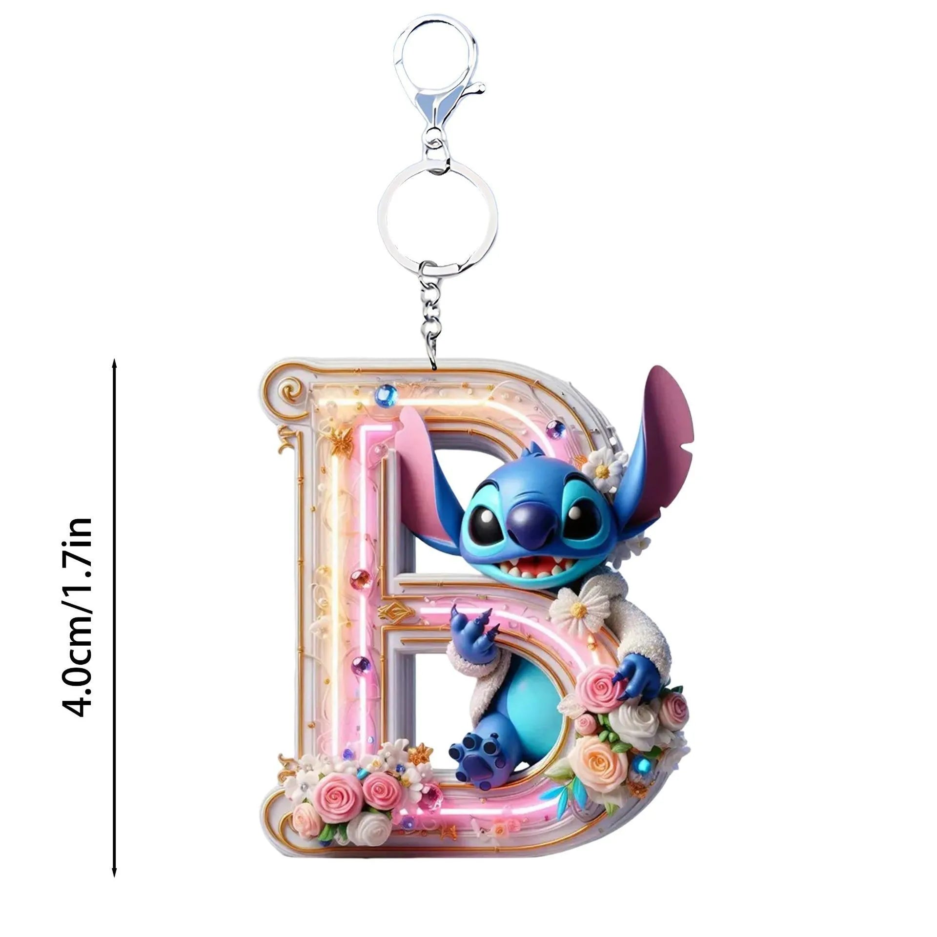 Schlüsselanhänger mit Anfangsbuchstabe, niedlicher Acryl-Alphabet-Charm für Taschen & Schlüssel
