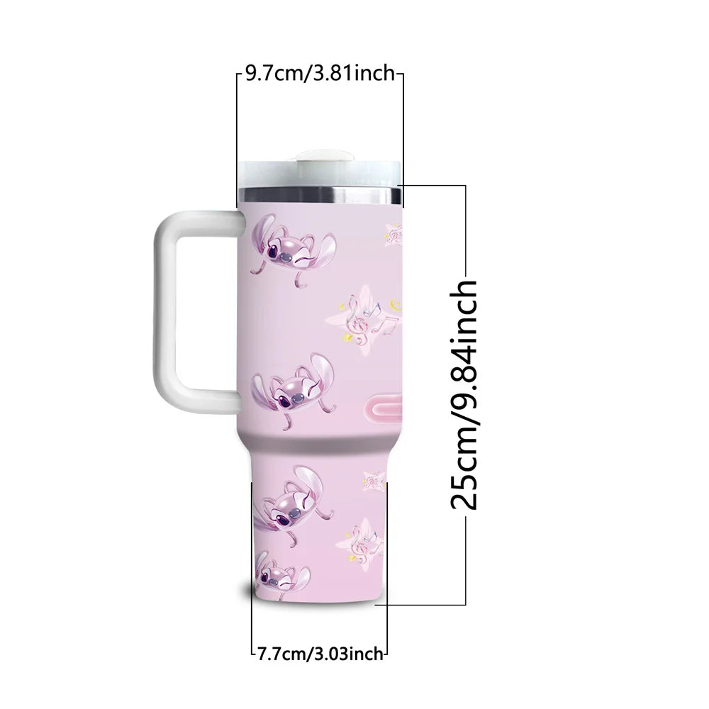 Stitch and Angel 40oz travel cup full view