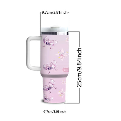 Stitch and Angel 40oz travel cup full view