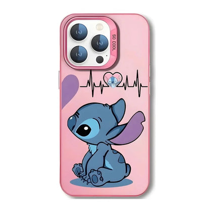 Cute Blue Alien and Angel Couple iPhone Case – Heartbeat Design Phone Cover for iPhone