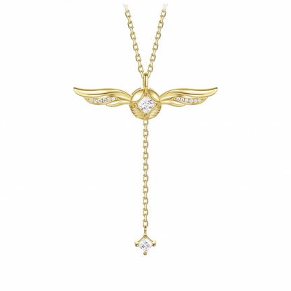 Gold Angel Wings Necklace Harry Potter Snitch Pendant Gift