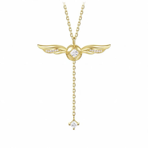 Gold Angel Wings Necklace Harry Potter Snitch Pendant Gift