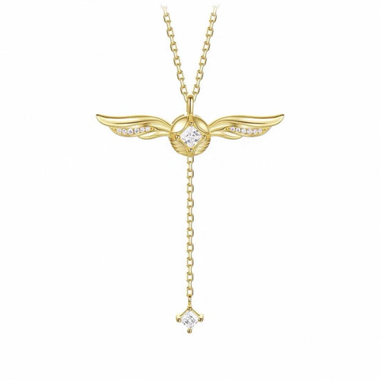 Gold Angel Wings Necklace Harry Potter Snitch Pendant Gift