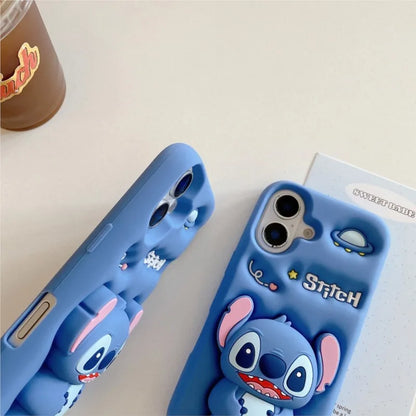 Cute kawaii Stitch iPhone case with soft protective silicone cover