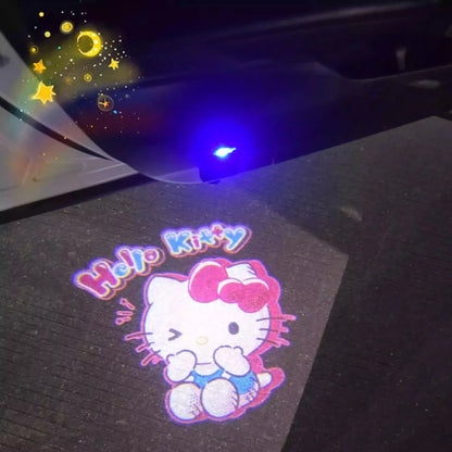 Hello Kitty car door welcome light LED projector interior decor product photo