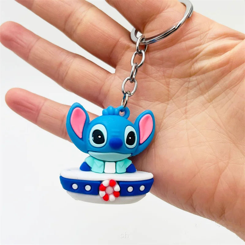 Llavero Stitch: Charm de Bolsa de Dibujos Animados Kawaii y Anillo de Llavero