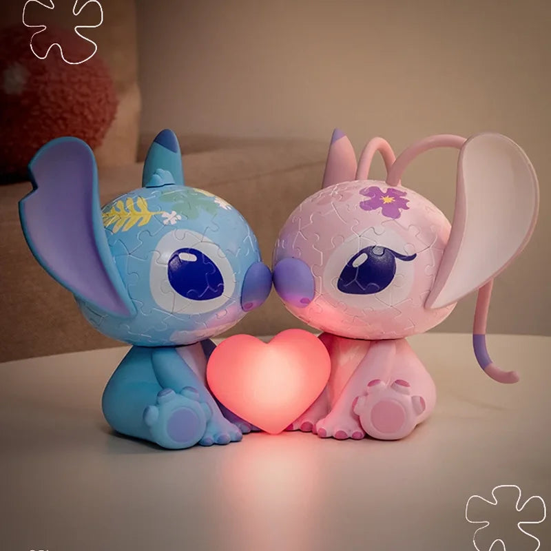 Stitch & Angel 3D Liebe Puzzle Leuchtende Herzlampe