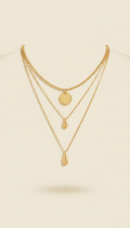 18k Gold Layered Necklace Set