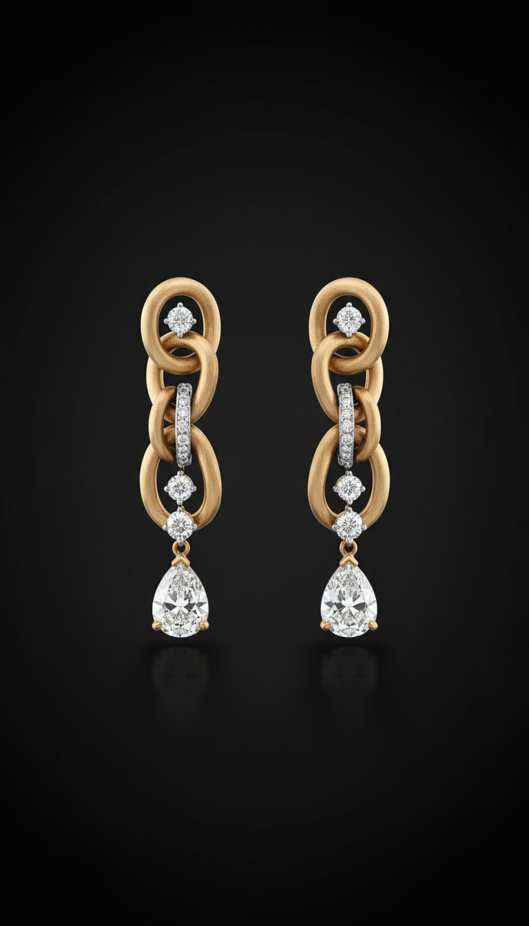 18k Gold Sculptural Necklace