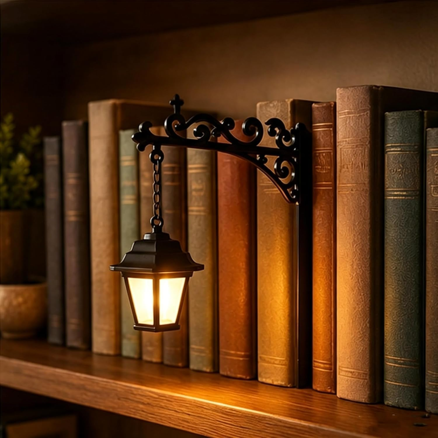 Harry Potter Inspirierte Bücher-Ecke Laterne Halloween Bücherregal LED-Dekoration