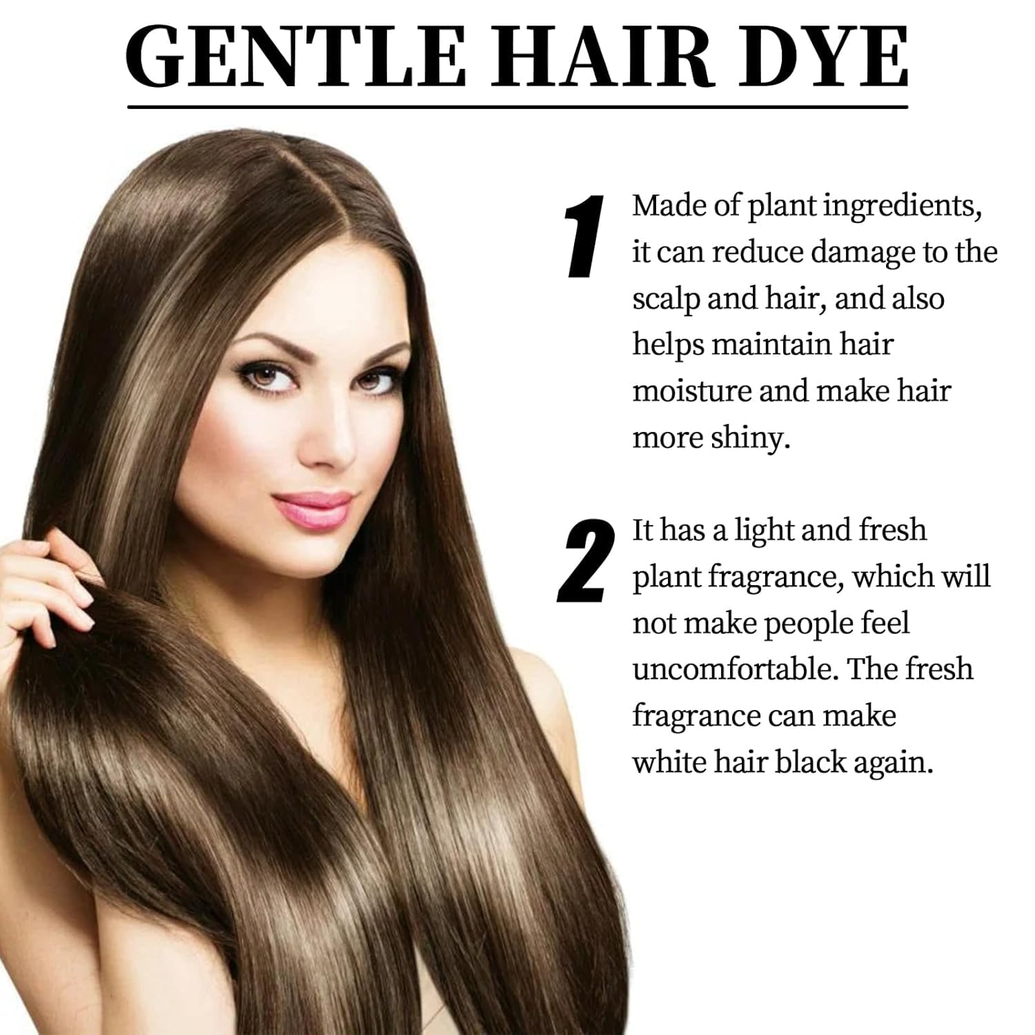 Fruit Hair Dye Cream with Applicator Comb for Gray Hair Easy Home Hair Coloring
