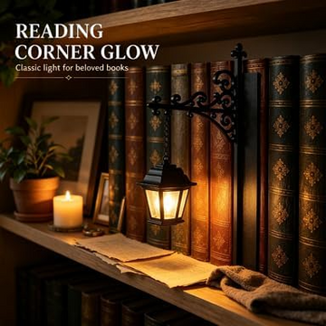 Harry Potter Inspirierte Bücher-Ecke Laterne Halloween Bücherregal LED-Dekoration