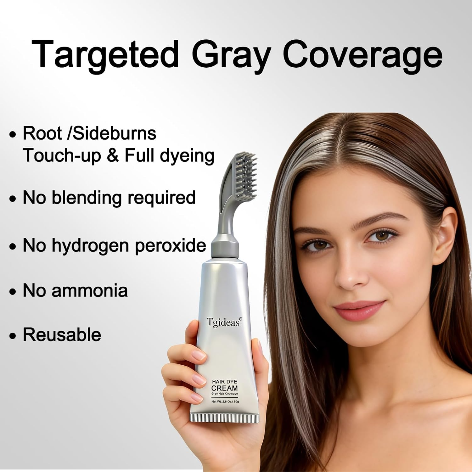 Fruit Hair Dye Cream with Applicator Comb for Gray Hair Easy Home Hair Coloring