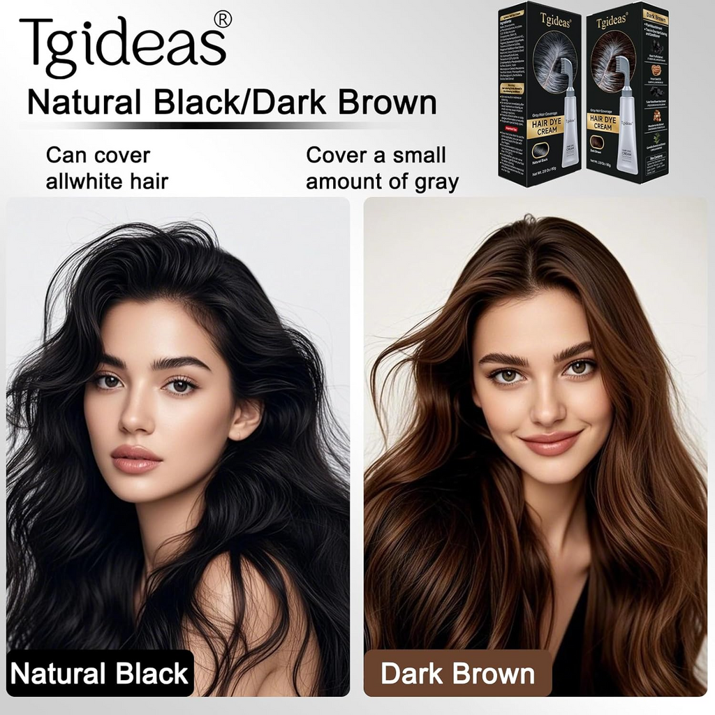 Fruit Hair Dye Cream with Applicator Comb for Gray Hair Easy Home Hair Coloring