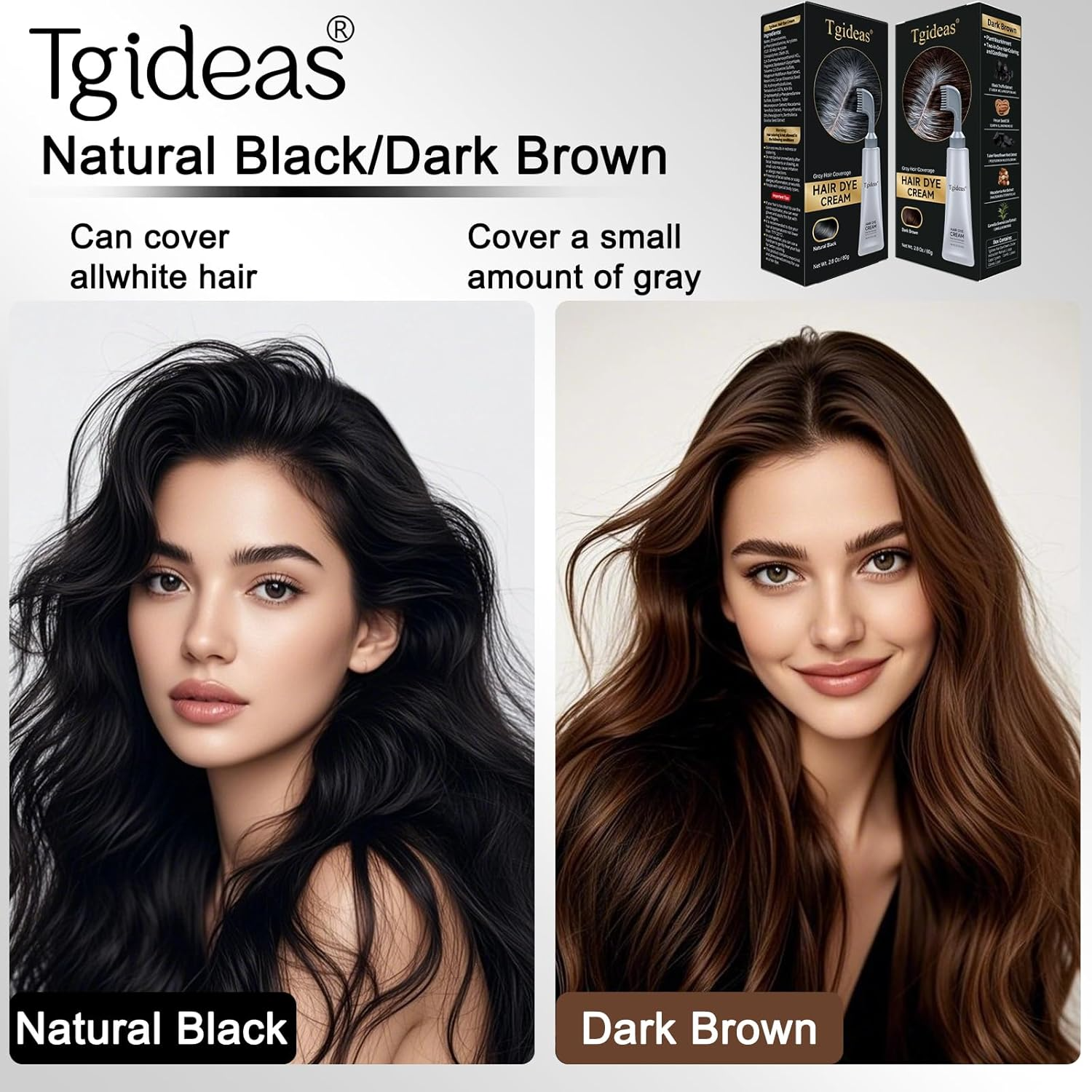 Fruit Hair Dye Cream with Applicator Comb for Gray Hair Easy Home Hair Coloring