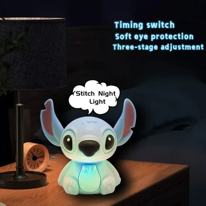 Stitch Night Light Soft Silicone LED Lamp for Bedroom