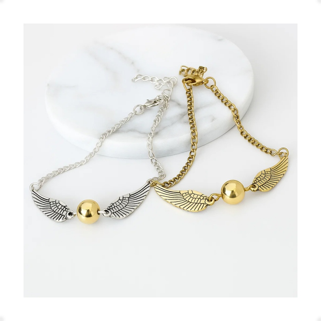Golden Snitch Wings Bracelet Adjustable Wizard Inspired Charm Bracelet