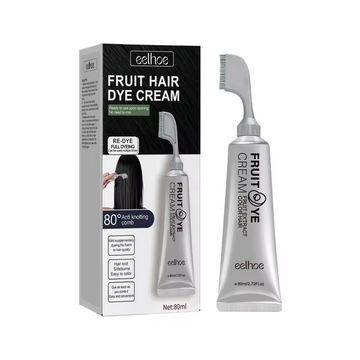 Fruit Hair Dye Cream with Applicator Comb for Gray Hair Easy Home Hair Coloring