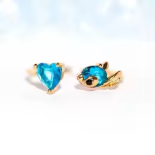 Stitch & Angel Gold Plated Adjustable Crystal Open Ring