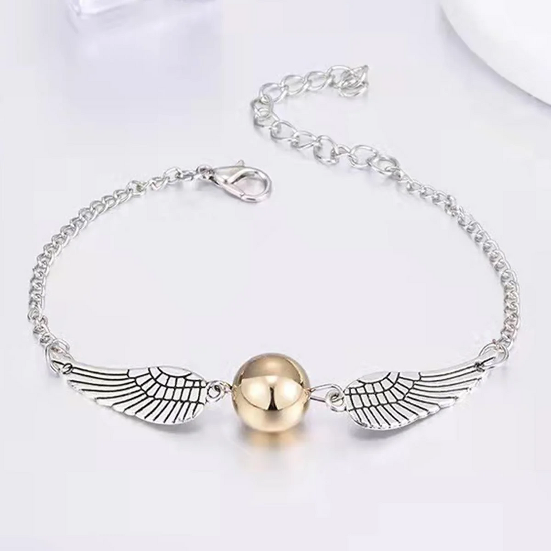 Golden Snitch Wings Bracelet Adjustable Wizard Inspired Charm Bracelet