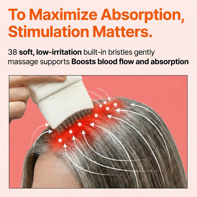 Hair Growth Serum with Built-In Brush Heartleaf Exosome Scalp Serum