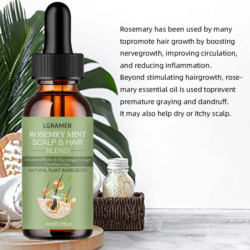Rosemary Mint Hair Growth Oil with Biotin – Scalp Strengthening & Hair Loss Treatment
