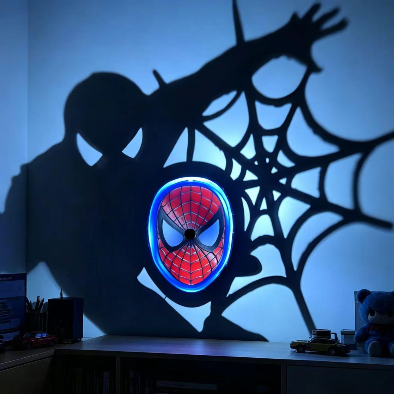 Spider Inspired 3D LED Wall Lamp Spiderman Night Light for Bedroom