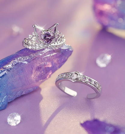 Purple Kuromi character ring, cute adjustable Sanrio-inspired jewelry