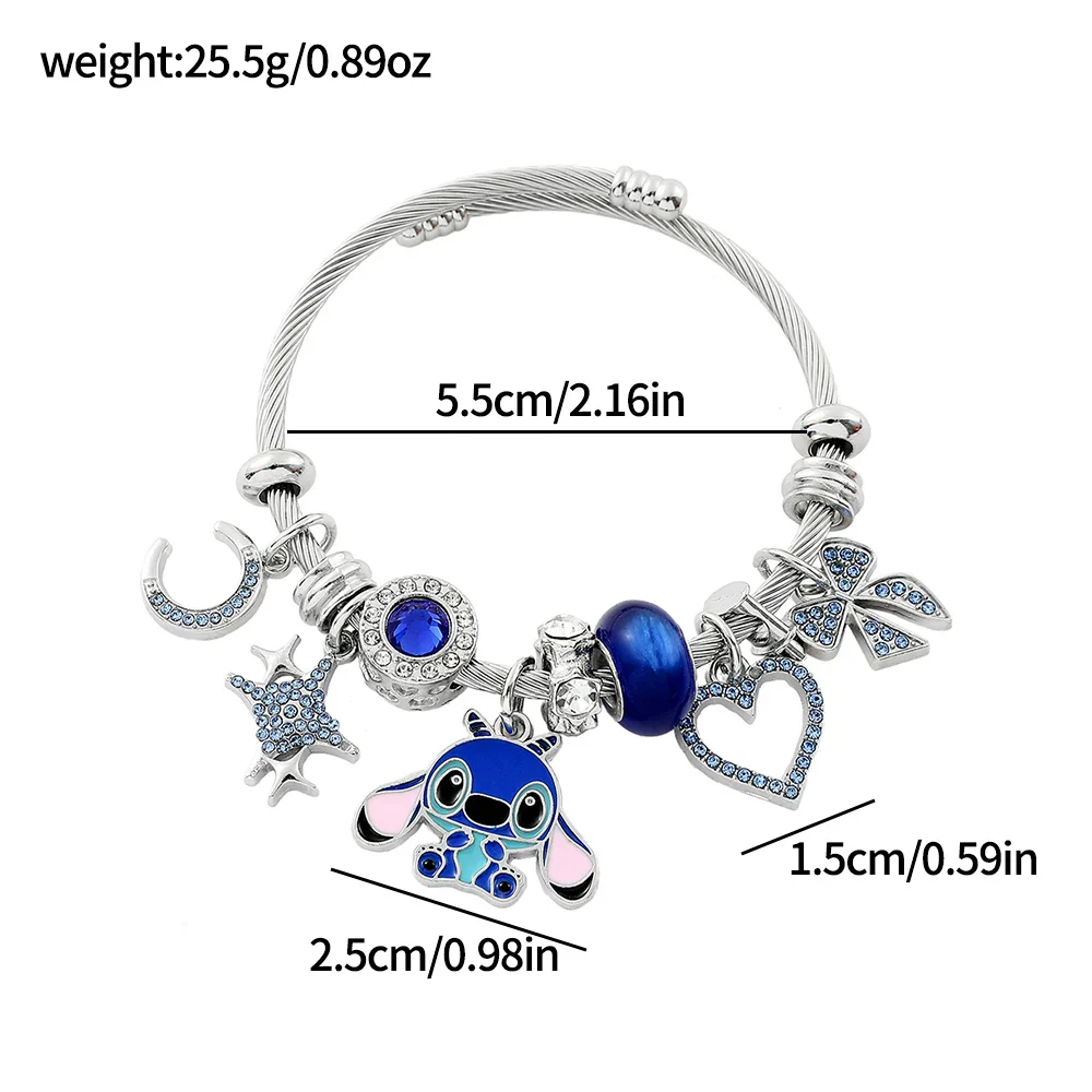 Pulsera de abalorios de dibujos animados azul