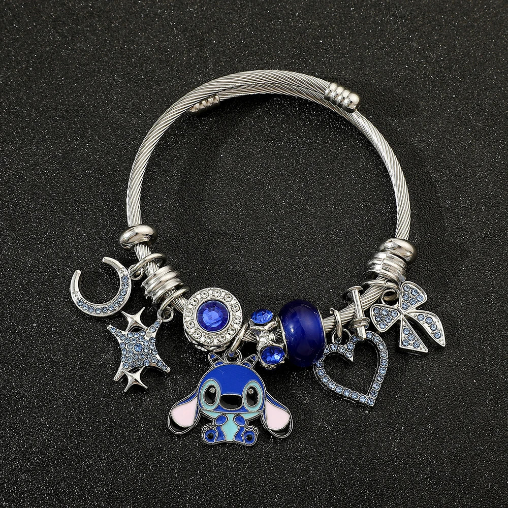 Pulsera de abalorios de dibujos animados azul
