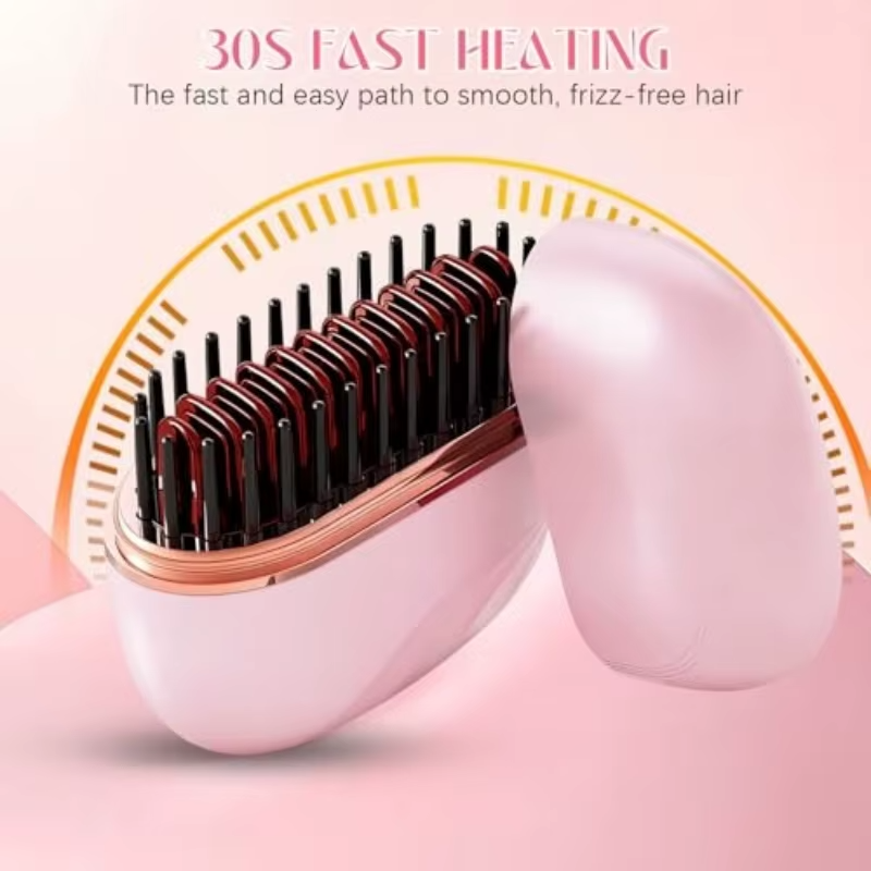 Portable Cordless Hair Straightener Brush