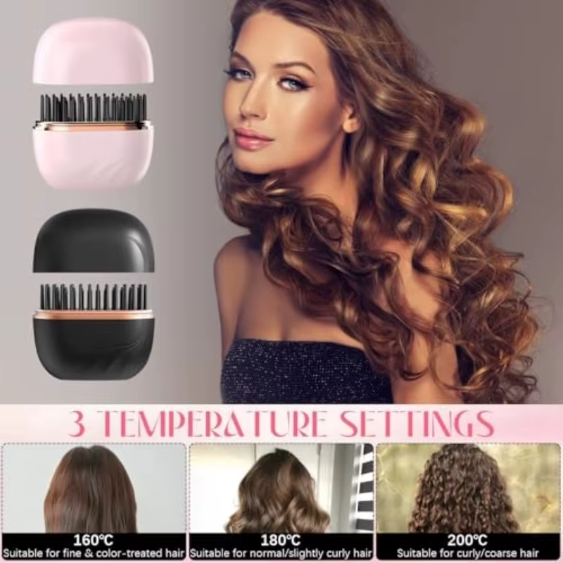 Portable Cordless Hair Straightener Brush
