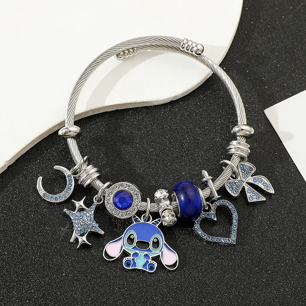 Pulsera de abalorios de dibujos animados azul