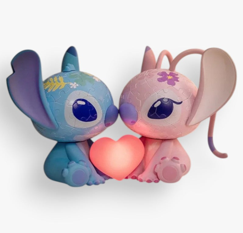Stitch & Angel 3D Liebe Puzzle Leuchtende Herzlampe